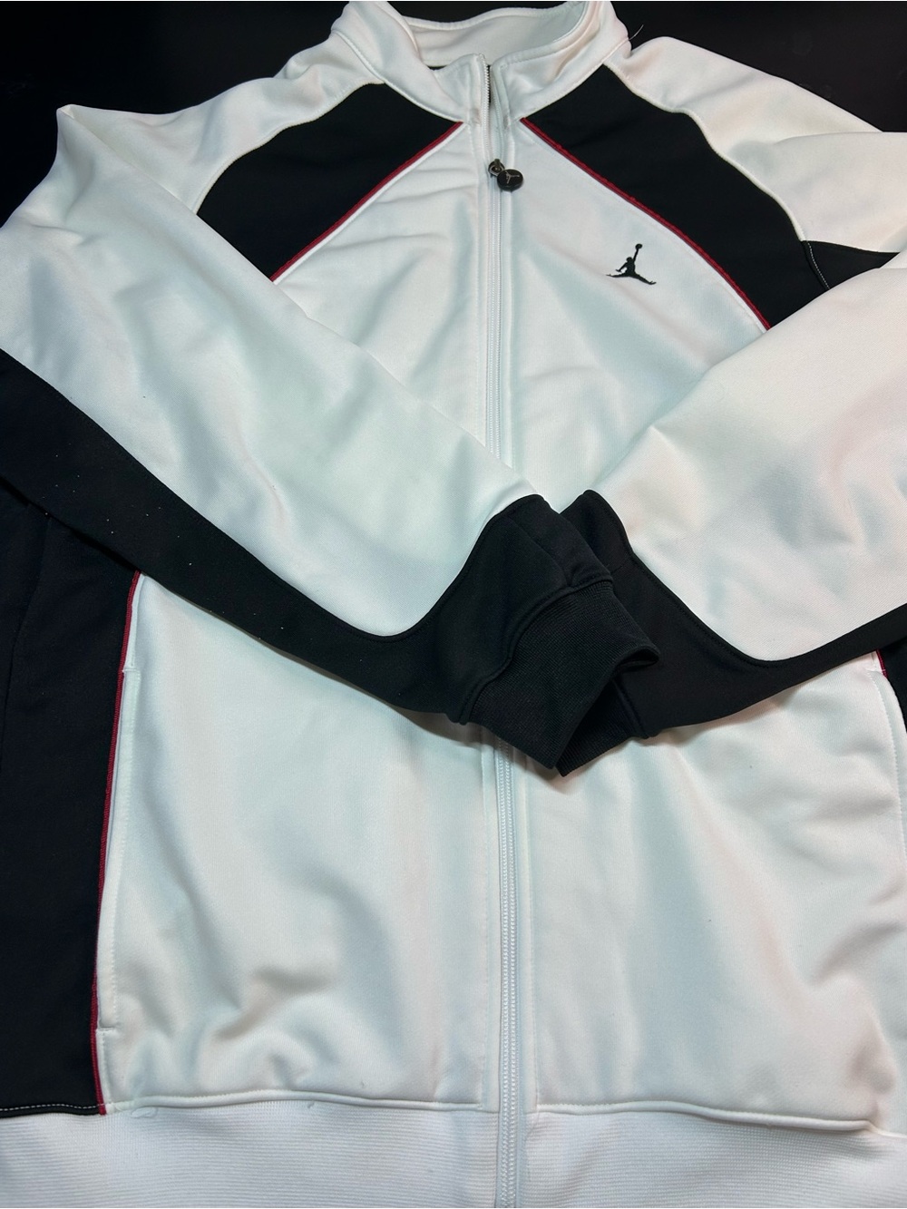 Vintage 2005 Air Jordan 20th Anniversary 85-05 Track Jacket White Black Red Men’